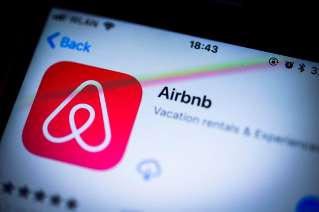 The logo of Airbnb, which has announced bookings in America can be cancelled without penalty as COVID-19 cases spread through the country.